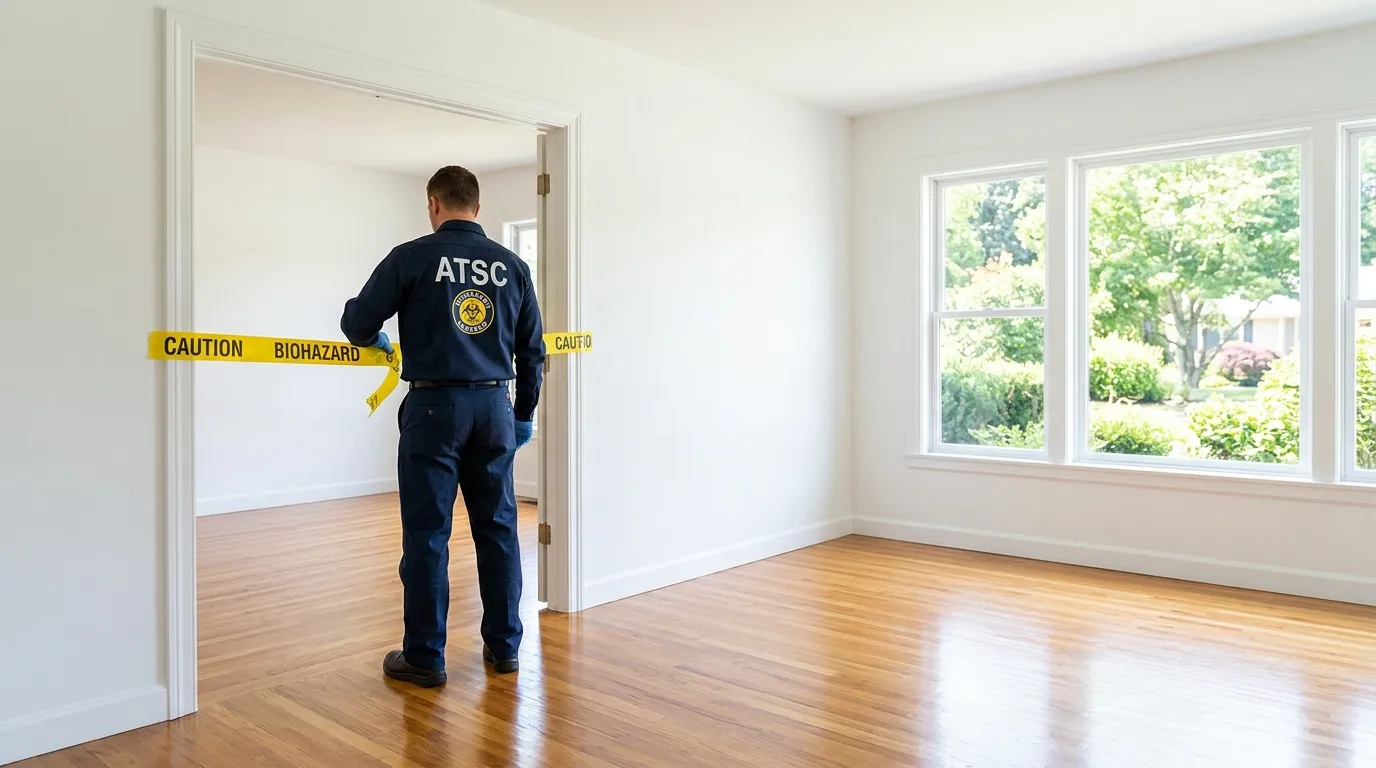 Certified biohazard cleanup crew performing Decomposition Cleanup in Tinton Falls